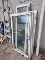 3 hardhouten ramen, dubbel glas, Doe-het-zelf en Verbouw, Kozijnen en Schuifpuien, Gebruikt, Raamkozijn, 75 tot 150 cm, Hout