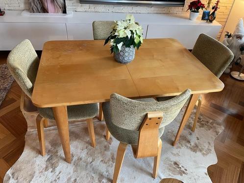 Schitterende eettafel met vijf stoelen vintage set Cor Alons, Huis en Inrichting, Tafels | Eettafels, Gebruikt, 50 tot 100 cm