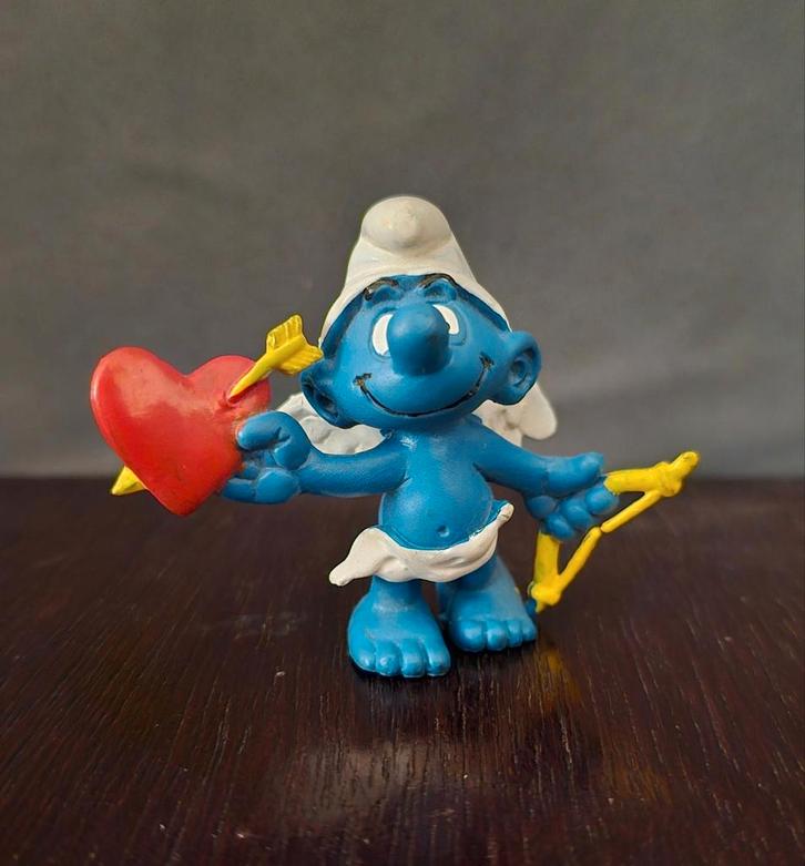 Cupido Smurf - Schleich Vintage jaren 70, Verzamelen, Smurfen, Zo goed als nieuw, Poppetje, Figuurtje of Knuffel, Verschillende Smurfen