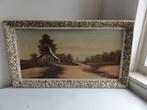 Schilderij, oud Drents heidelandschap antiek met lijst, Ophalen of Verzenden
