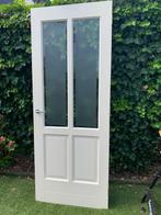 Stompe deur met deels mat glas, Doe-het-zelf en Verbouw, Deuren en Horren, Ophalen, Gebruikt, 80 tot 100 cm, Binnendeur