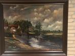 Prachtig antiek schilderij met boerderij zicht, Ophalen