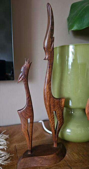 Vintage teak hertjes  beschikbaar voor biedingen