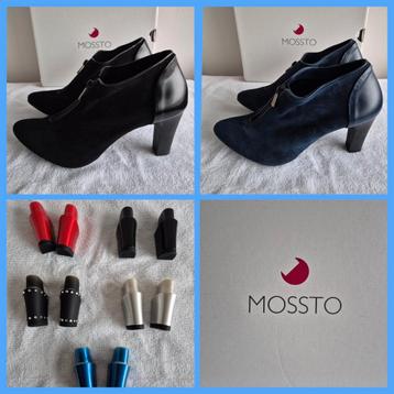 2x dames 40,5 Mossto laarsjes zwart/ blauw verwisselbare hak beschikbaar voor biedingen