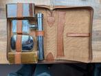 vintage reis toilettas van leer, Ophalen of Verzenden, Gebruikt, Bruin, Heer