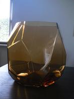 Fidrio Windlicht of Vaas glas hoog 22 cm kleur :Amber ZGAN, Ophalen, Zo goed als nieuw, Hout, Kandelaar