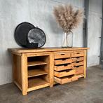 Oude bakkerswerkbank, houten werkbank, toonbank, dressoir, Ophalen