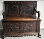 Klepbank antieke houten halbank, Ophalen