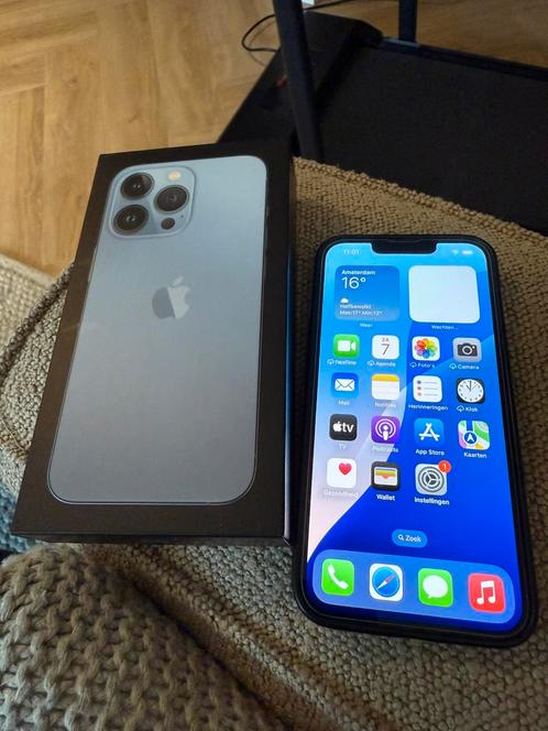 Apple iPhone 13 Pro Sierra Blue 128GB krasvrij als nieuw, Telecommunicatie, Mobiele telefoons | Apple iPhone, Zo goed als nieuw