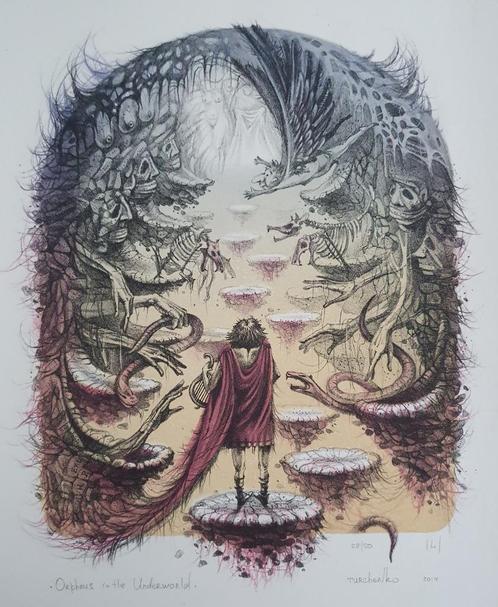 Exlibris /Ex libris, U. Turchenko, Orpheus in the Underworld, Antiek en Kunst, Kunst | Etsen en Gravures, Verzenden