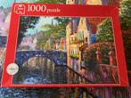 Mooie puzzel van 1000 stukjes afbeelding brug huisjes, Gebruikt, 500 t/m 1500 stukjes, Legpuzzel, Ophalen