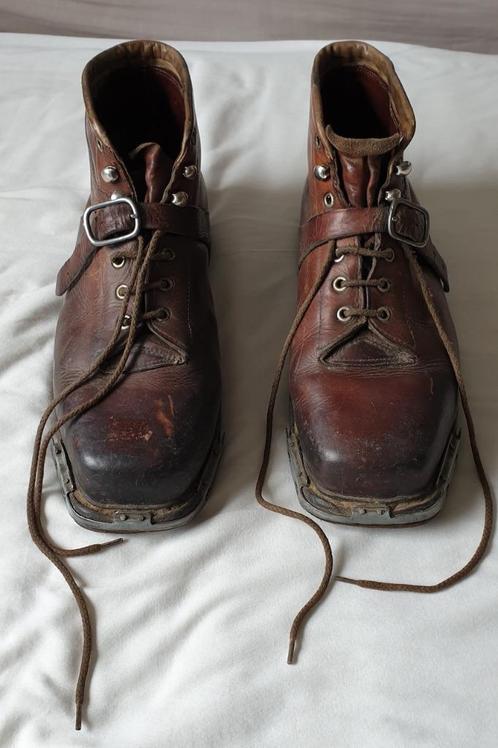 Vintage set skischoenen, heren, met vierkante teen., Sport en Fitness, Skiën en Langlaufen, Gebruikt, Schoenen, Skiën, Overige merken
