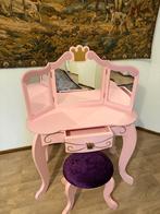 COSTWAY houten prinses kaptafel set, roze, in perfecte staat, Huis en Inrichting, Ophalen, 100 tot 150 cm, 50 tot 100 cm, Zo goed als nieuw