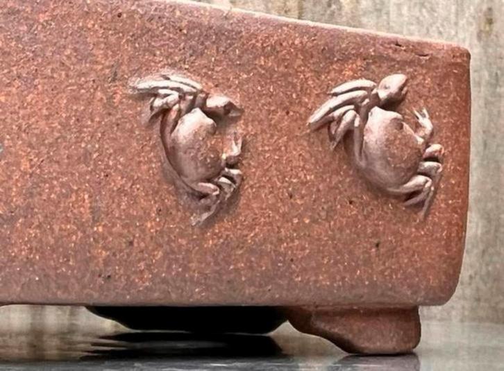 Bonsai schaal handgemaakt Krabben gemerkt 15,7x10,9x5,6, Tuin en Terras, Bloempotten, Nieuw, Aardewerk, Minder dan 40 cm, Minder dan 25 cm
