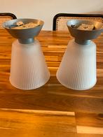 2x Melkglas Plafondlamp, Ophalen of Verzenden, Gebruikt, Glas