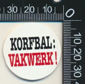 Sticker: Korfbal - Vakwerk, Verzamelen, Stickers, Zo goed als nieuw, Sport, Ophalen of Verzenden