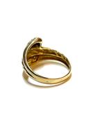 14k gouden ring met saffier en diamant, 18 tot 19, -, -, Ophalen of Verzenden