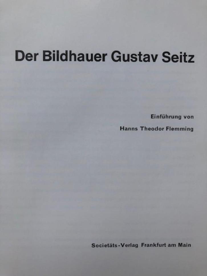 Kunstboek    Gustav Seitz     Der Bildhauer Gustav Seitz, Boeken, Kunst en Cultuur | Beeldend, Zo goed als nieuw, Beeldhouwkunst