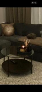 Ikea glazen salontafel, Ophalen, Gebruikt, 100 tot 150 cm, Rond