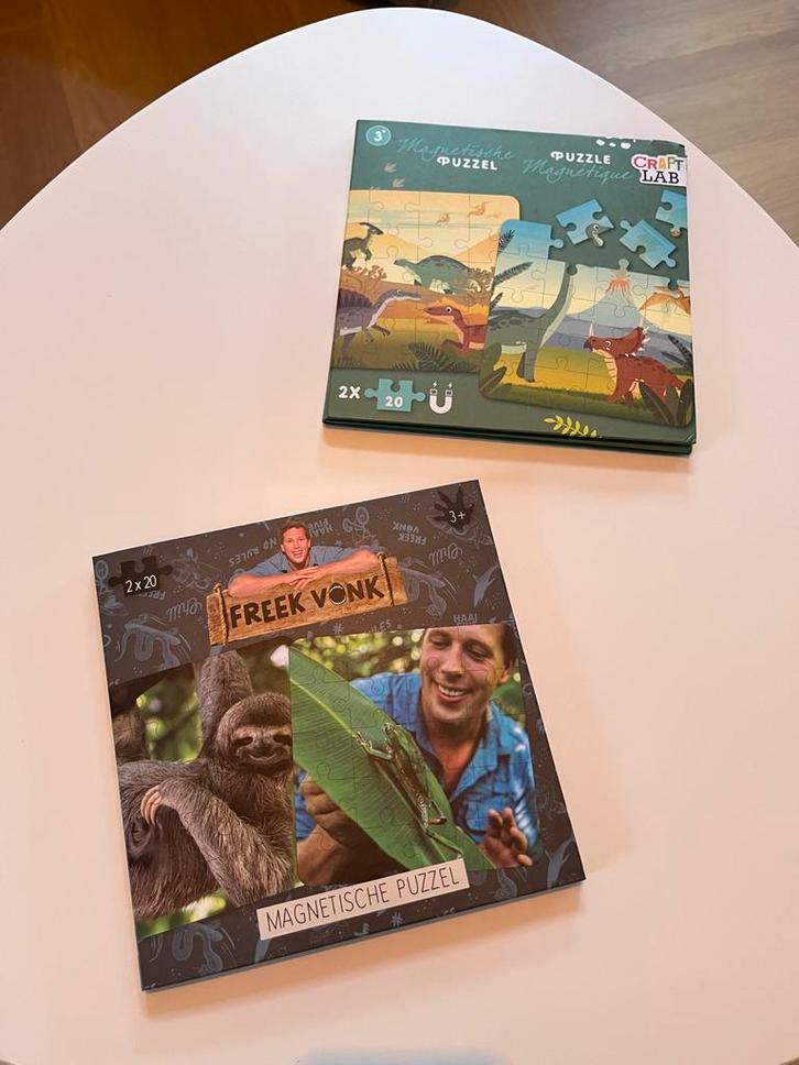 Magneetpuzzelboekjes (2 stuks), Kinderen en Baby's, Speelgoed | Kinderpuzzels, Zo goed als nieuw, 2 tot 4 jaar, 10 tot 50 stukjes