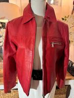 Rode, leren jas Eddy's Jackets, 38/M, vintage effect., ZGAN., Ophalen of Verzenden, Zo goed als nieuw, Maat 38/40 (M), Rood