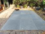 Tuintegels hardsteen 100x100, 6,5m2, blauwsteen, Tuin en Terras, Tegels en Klinkers, Ophalen, Gebruikt, 5 tot 10 m², Natuursteen