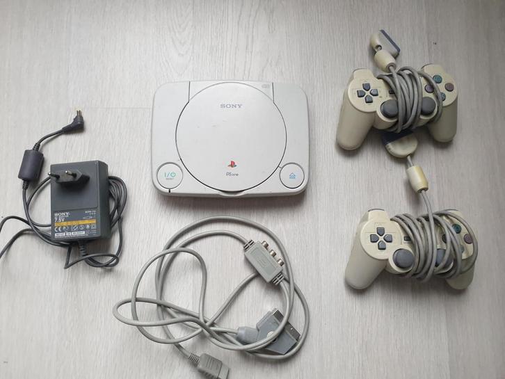 PlayStation Console met 2 Controllers, Ps one, mini, Spelcomputers en Games, Spelcomputers | Sony PlayStation 1, Gebruikt, Met 2 controllers