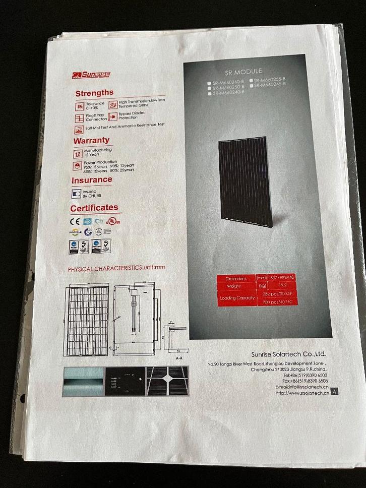 zonnepanelen en omvormer, Doe-het-zelf en Verbouw, Zonnepanelen en Toebehoren, Gebruikt, Paneel, 200 wattpiek of meer, Ophalen