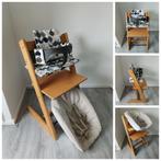 Stokke Tripp Trapp naturel met babyset,kussenset,newbornset, Ophalen of Verzenden, Zo goed als nieuw, Stokke Tripp Trapp, Stoelverkleiner