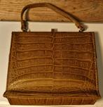 Vintage krokodillen of reptielen leren handtas, Ophalen of Verzenden, Gebruikt, Bruin, Handtas