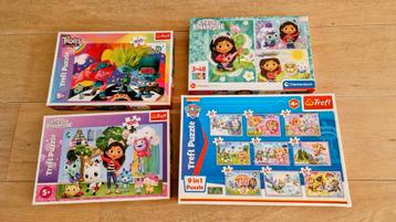 4 puzzels (trolls, 2x Gabby, Paw Patrol) beschikbaar voor biedingen