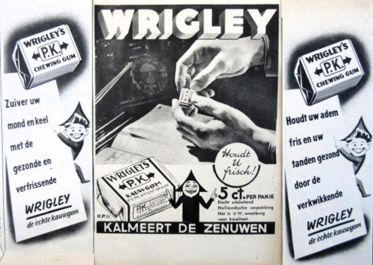 23 oude advertenties Wrigley chewing gum 1935-57 kauwgom, Verzamelen, Merken en Reclamevoorwerpen, Gebruikt, Overige typen, Verzenden