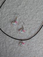 Sieradensetje meisje kado ketting en oorbellen hello kitty, Sieraden, Tassen en Uiterlijk, Ophalen of Verzenden, Nieuw, Roze, Oorbellen