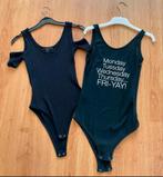 2 Zwarte Bodysuits Maat 34, Zwart, Ophalen of Verzenden, Zo goed als nieuw, Korte mouw