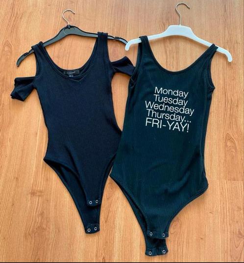 2 Zwarte Bodysuits Maat 34, Kleding | Dames, Tops, Zo goed als nieuw, Maat 34 (XS) of kleiner, Zwart, Korte mouw, Ophalen of Verzenden