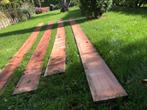 Azobé 20x2x500 4x = dik 22,5 mtr over van een schoeing maken, Tuin en Terras, Palen, Balken en Planken, Ophalen of Verzenden, Zo goed als nieuw