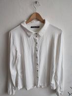 Juffrouw Jansen wit jersey blouse overhemd lange mouw XXL, Wit, Maat 46/48 (XL) of groter, Ophalen of Verzenden, Gedragen