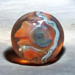 Oranje Lampwork Focuskraal - 32mm, Hobby en Vrije tijd, Kralen en Sieraden maken, Ophalen of Verzenden, Nieuw, Kraal