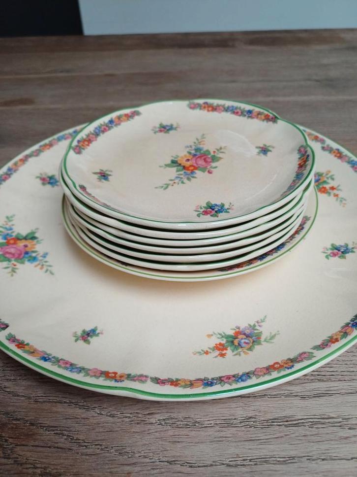 Antiek Plazuid Holland Aardewerk Servies Bloemen, Antiek en Kunst, Antiek | Servies los, Ophalen of Verzenden