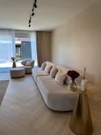 Bankstel, fauteuil met poef incl 6kussens, Ophalen of Verzenden, 75 tot 100 cm, Vierpersoons of meer