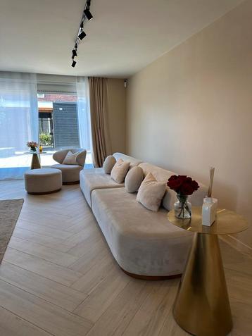 Bankstel, fauteuil met poef incl 6kussens beschikbaar voor biedingen