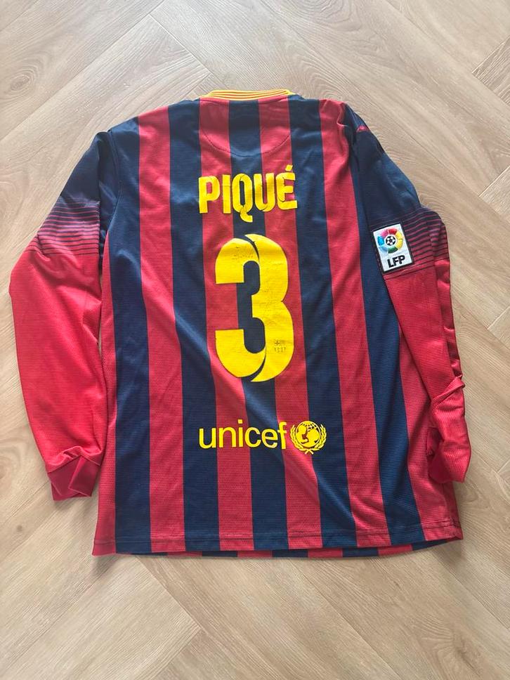 FC Barcelona Shirt player version 2013-2014 Pique - Maat M, Sport en Fitness, Voetbal, Gebruikt, Shirt, Maat M, Ophalen of Verzenden