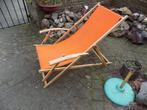 Vintage strandstoel jaren 60 retro oranje camping caravan, Gebruikt, Campingstoel