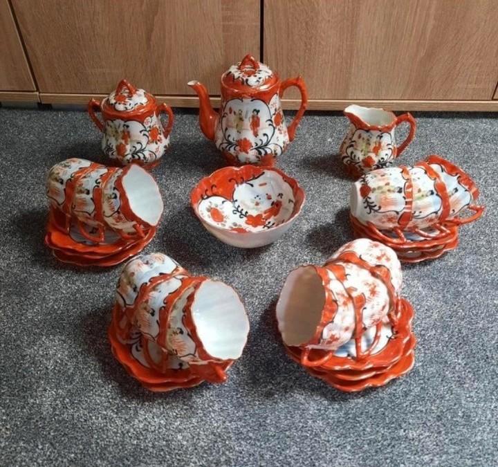 Antiek Japans porseleinen theeservies, Antiek en Kunst, Antiek | Servies compleet, Ophalen of Verzenden