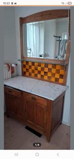 Antieke kaptafel met spiegel (marmer gebroken), Ophalen