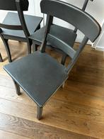 4 houten eetkamerstoelen, Huis en Inrichting, Stoelen, Ophalen, Gebruikt, Bruin, Vijf, Zes of meer stoelen
