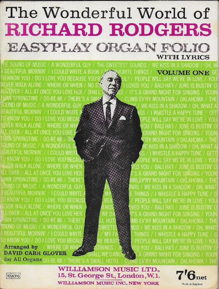 M88 bladmuziek the wonderful world of richard rodgers orgel, Muziek en Instrumenten, Bladmuziek, Gebruikt, Artiest of Componist