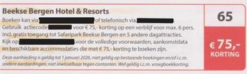 Beekse Bergen Hotel & Resorts. € 75,- korting Postcode nr 65 beschikbaar voor biedingen