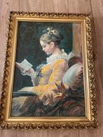 Vrouw lezend 83x62 cm., Antiek en Kunst, Ophalen of Verzenden