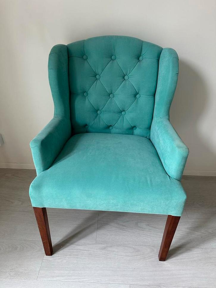 Stoffen Armstoel oor fauteuil - Comfortabel & Stijlvol, Huis en Inrichting, Fauteuils, Gebruikt, Stof, 50 tot 75 cm, 75 tot 100 cm